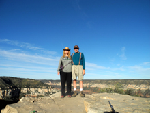 Teri and Dick "on the rock" above the Bright Angel trail