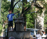 Kids playing in the fountain - a long-time Parkfield tradition