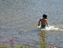 Cold water kept Colton from getting any deeper than this