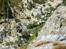Helm Creek gorge below the dam