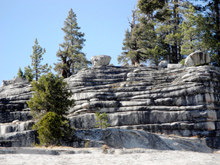 Typical layered rock cliff