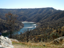 Ripples on Lake Millerton, seen from the knoll above the saddle