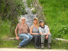 Dick, Teri and Sandy at the "waterworks" by Big Creek