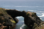 Wave watchers on the bridge