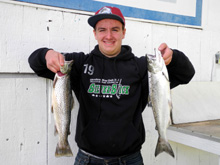 Mikie's 18-inch brown trout and salmon