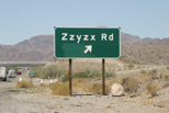 The last road in the alphabetical listing