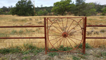 Wagon wheel gate north of town