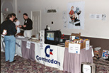 The Fresno Commodore User Group table (Jens Schoenfeld to the left, behind the Individual Computers table)