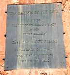 Plaque honoring Charles Elliott Perkins, who designated Garden of the Gods land for public use