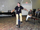 Ricardo Quesada controls game play with his unicycle