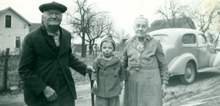 Dick Estel with great grandparents K.K. & Tillie Watkins  March 2, 1941