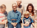 Five generations: Dick, Frank, & Bob Estel, Johnny Upshaw, Teri Estel Liddle, April 1991
