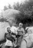 Opal Mason with grandchildren Linda and Dick Estel, February, 1945