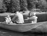 Charlene, Dusty and Terry, Y Indian Maidens camp at Sequoia Lake