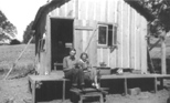Bob & Hazel, first year in California, at their cabin on Merrill Ranch, Bootjack, Mariposa County