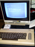 VIC-VODER and C64 with BASIC program on-screen