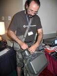 Yul Haasmann with his SX64 on  a backpack