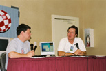 Bill Bosari (left) interviews Carl Sassenrath
