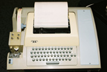 A teletype machine (noisy when running at the show)