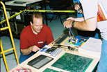 Bob Russell at his table 