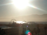 The view from the suite to the Santa Monica Pier 