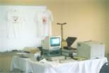 Dale Sidebottom's T-shirt making set-up