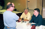 Louie Dituri (left) speaks to Dave and Matthew of AmigaKit