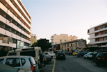 The comfortable Alexia Hotel (left); clubs and cafes farther down