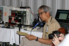 Robert explains the radio-controlled flight simulator program