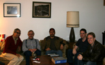 Robert Bernardo, Dick Estel, Alfredo Mijango, Roger VanPelt, Brad Strait - at Dick's house for a video chat with Bil Herd