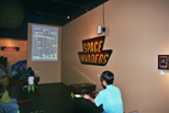 Playing by using a video projector