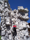 On the climbing rock at Mammoth Lakes