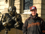 Mikie in front of the Hockey Hall of Fame, in Toronto 1/9/13