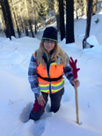 Teri at work for ACRT, inspecting tree growth next to PG&E power lines in Kings Canyon Park