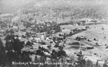 View of Mariposa; large white building just to left of center is the old Masonic Lodge, now the 6th Street Cinema