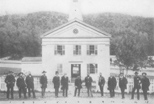 Early day officials in front of Court House 1880s