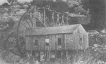 Water-powered quartz mill near Mariposa, 1850