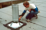 Wayne installing the chimney