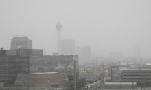 A smoggy morning in Las Vegas