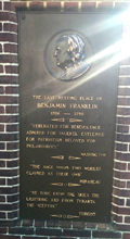 Plaque at Franklin grave site