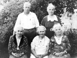 Richardson Siblings (Back: Jesse, Laura Richardson Fowler; front: Tillie Richardson Watkins, Alice R. Fairchild, Hannah Richardson Arnold