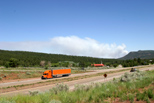 Smoke from forest fire above I-25 in New Mexico