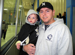 CJ & Dad Johnny at Uncle Mike's hockey game