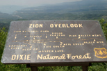 Zion Overlook sign on Highway 14