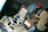 Larry Anderson's vending table, wife Diane Hare