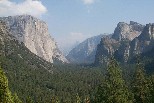 Classic view of Yosemite Valley from Wawona Tunnel